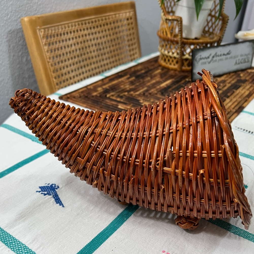 Cornucopia Horn of Plenty Baskets - 12” L x 8” dia